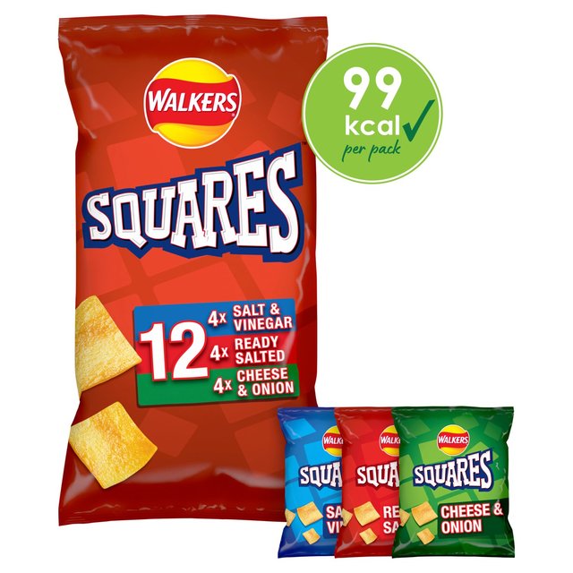 Walkers Squares Variety Multipack Snacks   12 per pack