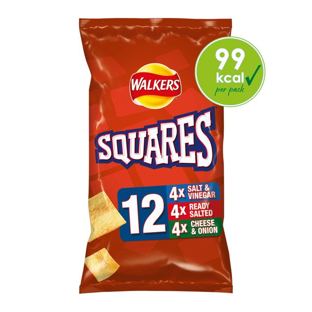 Walkers Squares Variety Multipack Snacks   12 per pack