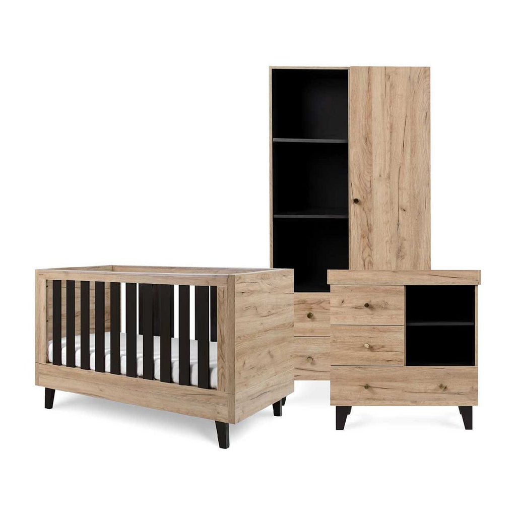 Tutti Bambini Como 3 Piece Room Set - Distressed Oak / Slate Grey