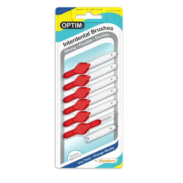 OPTIM Interdental Brushes 0.5mm Red   6 per pack GOODS M&S   