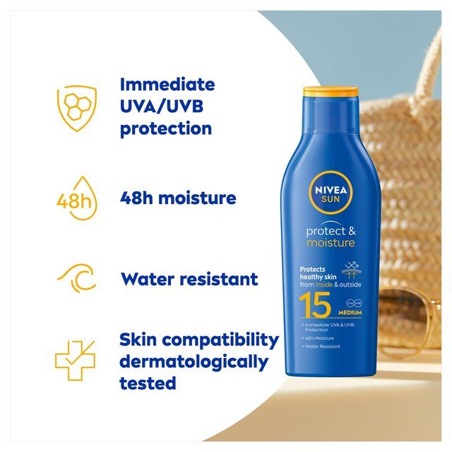 NIVEA SUN Protect & Moisture SPF 15 Sun Lotion    200ml