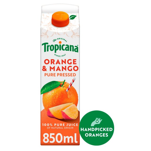 Tropicana Pure Orange & Mango Fruit Juice   850ml