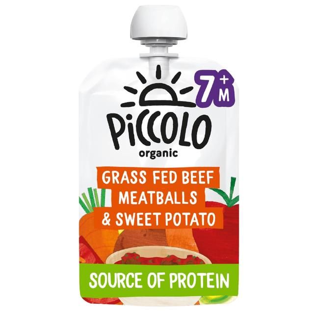 Piccolo Organic Sweet Potato & Beef Meatball Pouch 7 mths+   130g GOODS M&S   