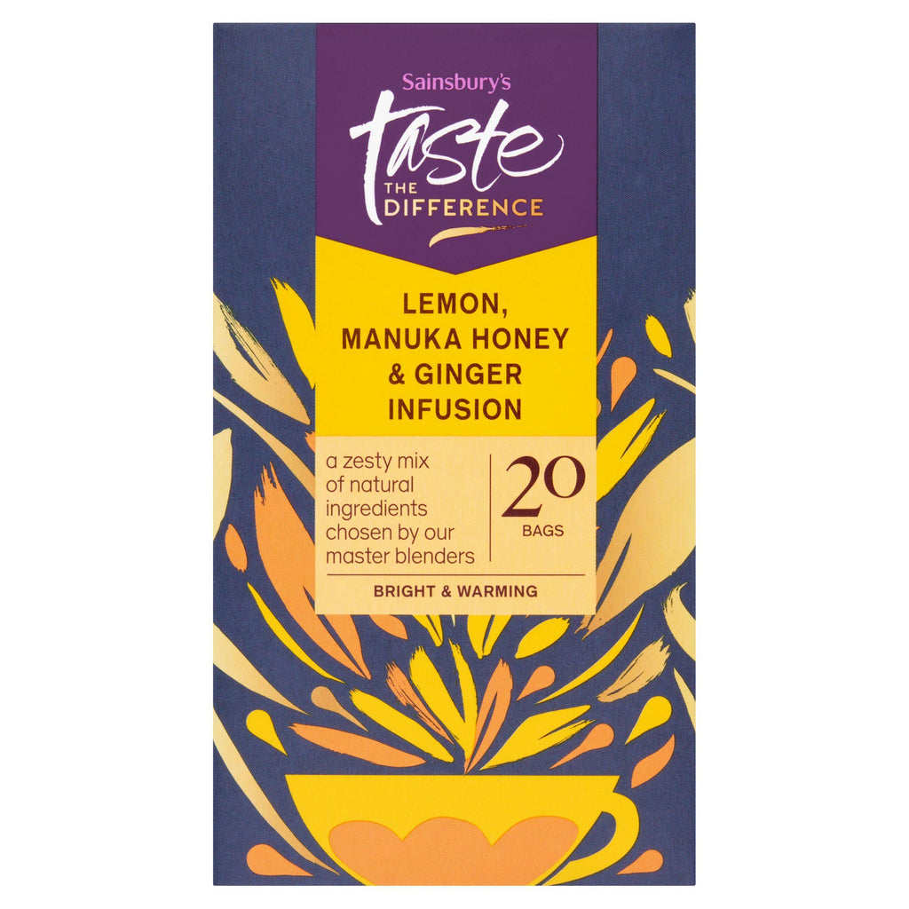 Sainsbury's Lemon, Manuka Honey & Ginger Infusion Bags, Taste the Difference x20 40g