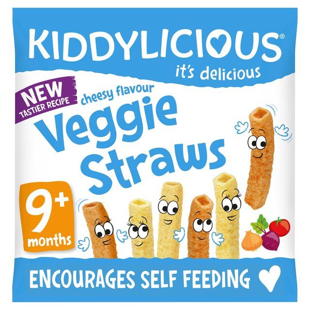 Kiddylicious Cheesy Flavoured Veggie Straws Baby Snacks   12g