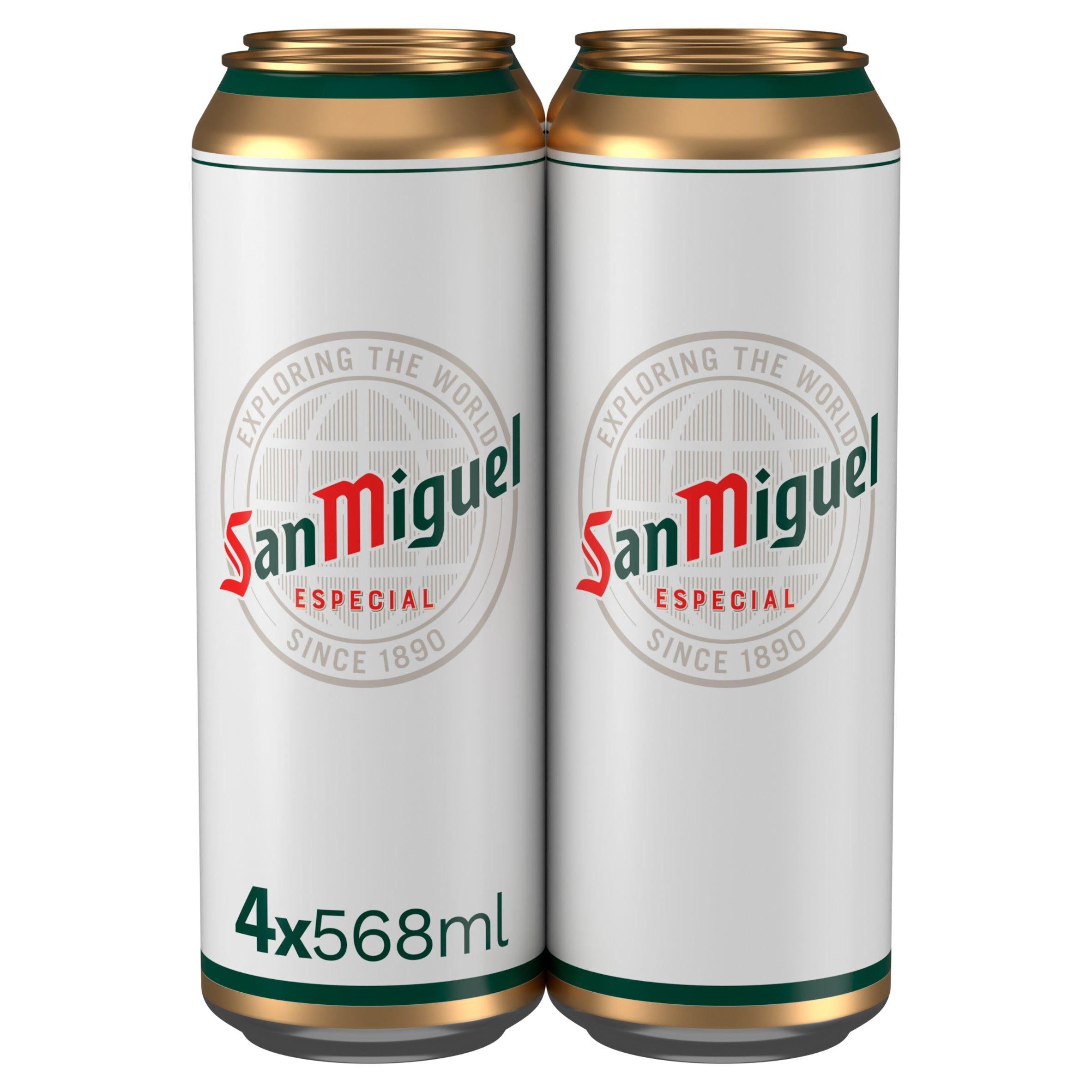 San Miguel Premium Lager Beer Cans 4x568ml All beer Sainsburys   