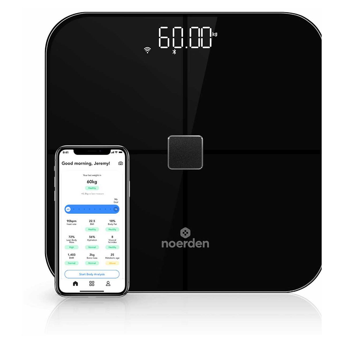 Noerden Sensori WiFi Smart Body Scale Black - 15 Measurements GOODS Boots   