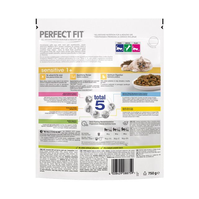 Perfect Fit Advanced Nutrition Sensitive Complete Dry Cat Food Turkey    750g