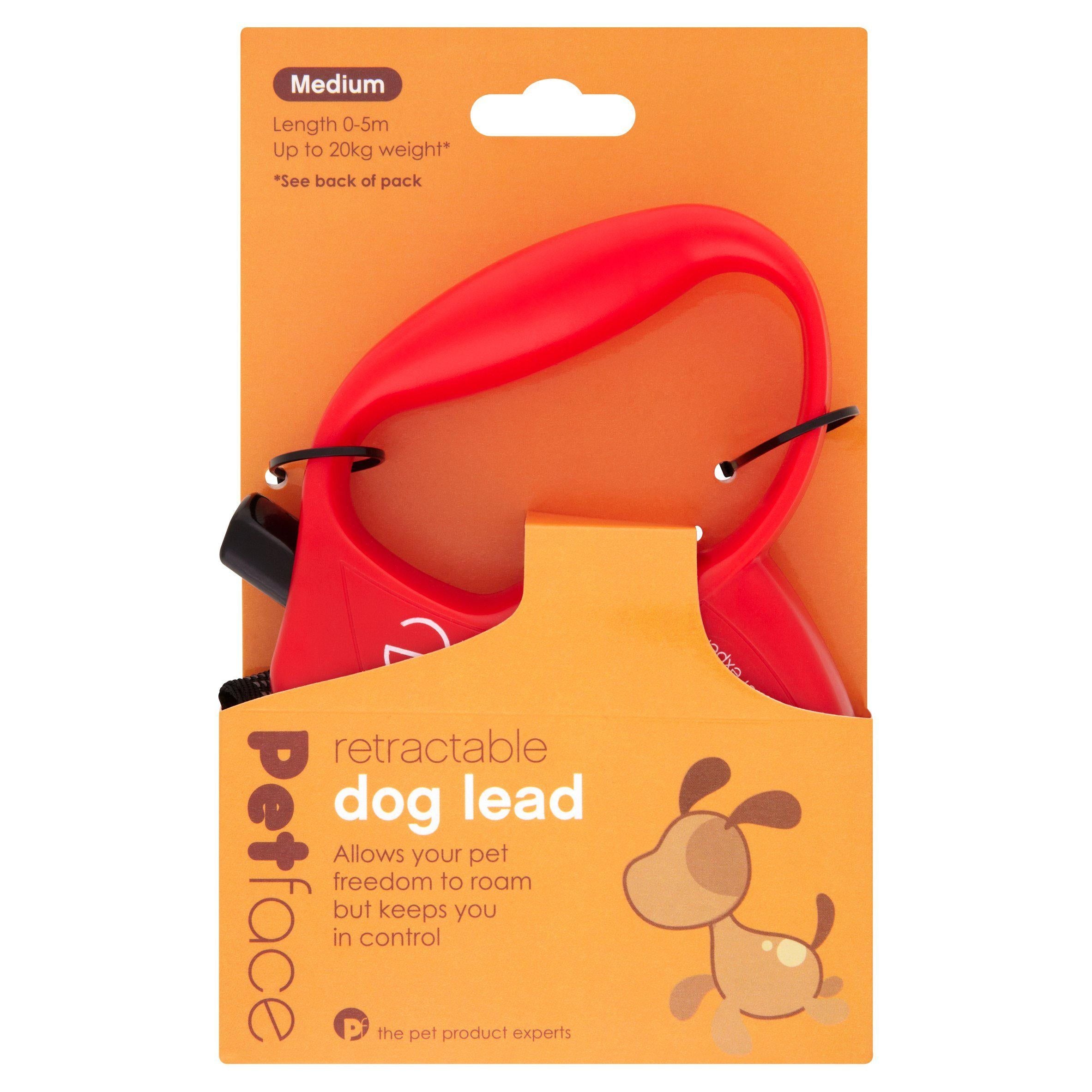 Petface Retractable Dog Lead, Medium Dog accessories Sainsburys   