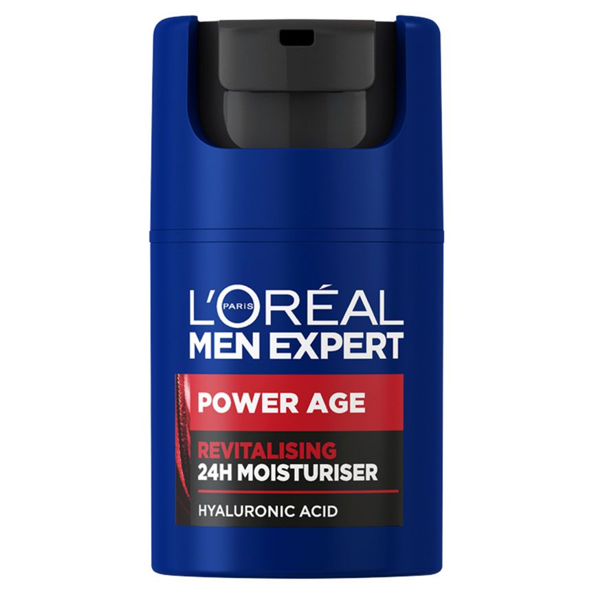 L'Oreal Men Expert Power Age Moisturiser, Hydrating & Revitalising Hyaluronic Acid Moisturiser GOODS ASDA   