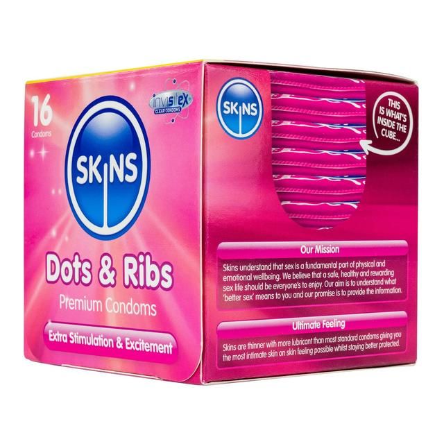 Skins Dots & Ribs Condoms   16 per pack GOODS M&S   