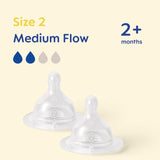 MAM Silicone Bottle Teats Medium Flow 2+ Months Level 2   2 per pack GOODS M&S   