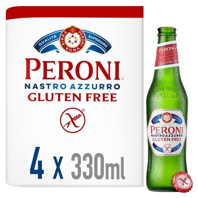 Peroni Nastro Azzurro Gluten Free Beer Lager Bottles   4 x 330ml GOODS M&S   