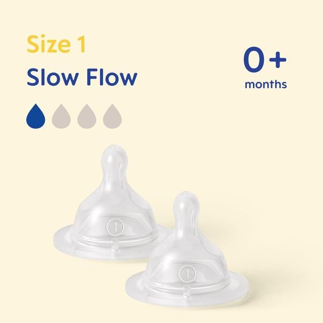 MAM Silicone Bottle Teats Slow Flow 0+ Months Level 1   2 per pack