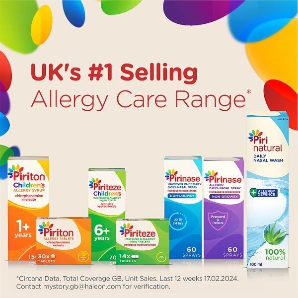 Piriteze Antihistamine Allergy Relief Tablets Cetirizine 7s