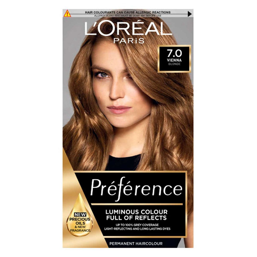 L’Oréal Paris Preference Permanent Hair Dye, Luminous Colour, Blonde 7.0, Luminous Colour