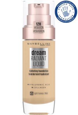 Maybelline Dream Radiant Liquid Hydrating Foundation with Hyaluronic Acid and Collagen GOODS Boots Light Honey  