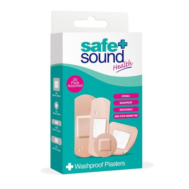 Safe & Sound Washproof Plasters   20 per pack