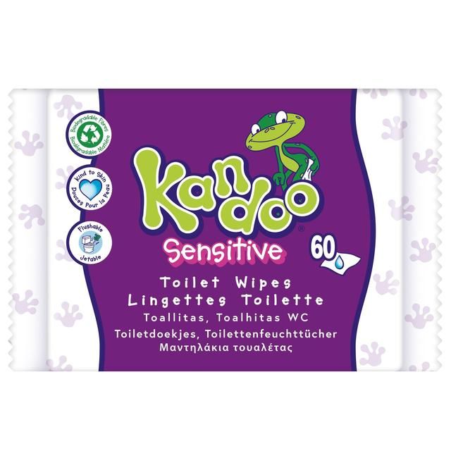 Kandoo Sensitive Flushable Wipes   60 per pack