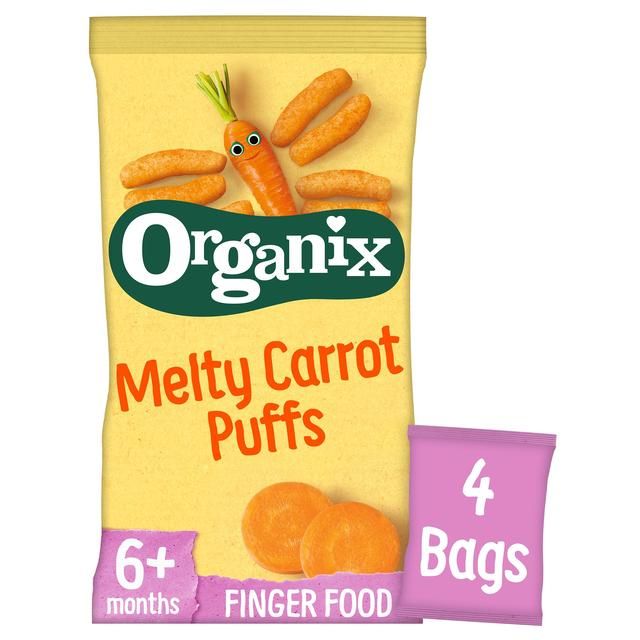 Organix Melty Carrot Organic Puffs 6 mths+ Multipack   4 x 18g