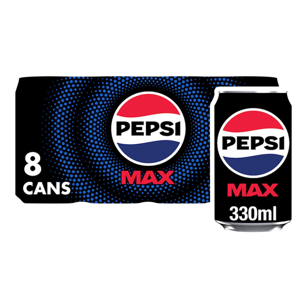 Pepsi Max No Sugar Cola Cans 8x330ml