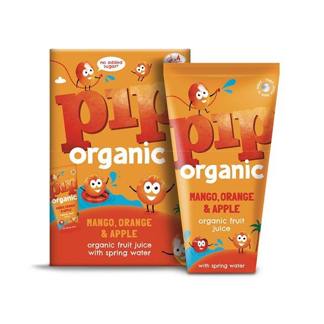 Pip Organic Mango Orange & Apple Juice with Spring Water Cartons   4 x 180ml GOODS M&S   