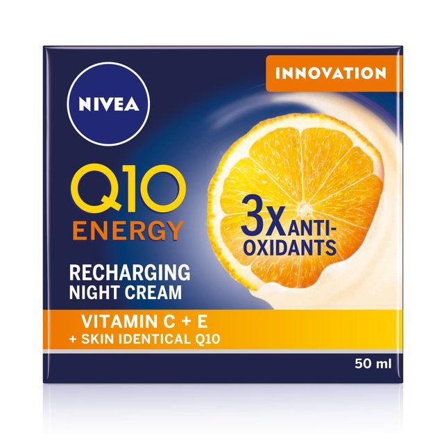 NIVEA Q10 Energy Anti-Wrinkle Recharging Night Face Cream with Vitamin C    50ml GOODS M&S   