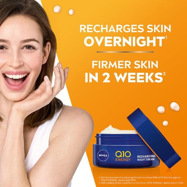 NIVEA Q10 Energy Anti-Wrinkle Recharging Night Face Cream with Vitamin C    50ml GOODS M&S   