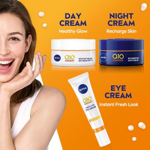 NIVEA Q10 Energy Anti-Wrinkle Recharging Night Face Cream with Vitamin C    50ml