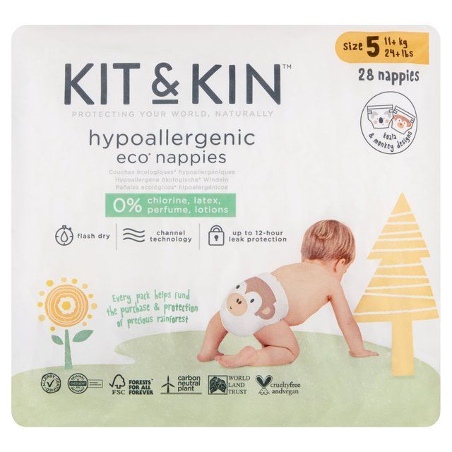 Kit & Kin Eco Nappies Size 5 (11kg+)   28 per pack GOODS M&S   