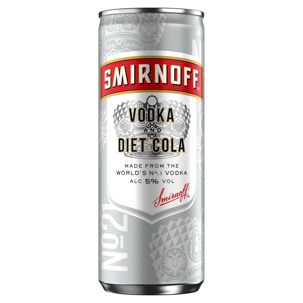 Smirnoff Red Label Vodka & Diet Cola Ready to Drink 250ml