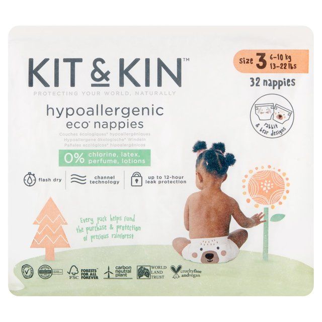 Kit & Kin Eco Nappies Size 3 (6-10kg)   32 per pack