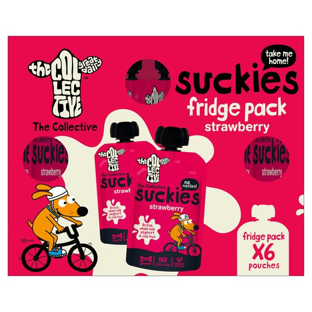 The Collective Strawberry Suckies Multipack Kids Yoghurt   6 x 90g