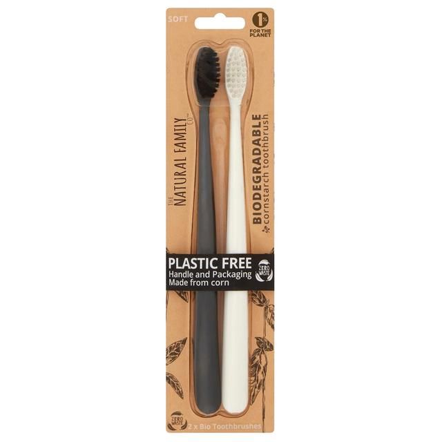 Natural Family Bio Toothbrush Pirate Black & Ivory Desert   2 per pack GOODS M&S   