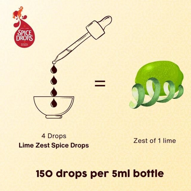 Spice Drops Concentrated Natural Lime Zest Extract   5ml