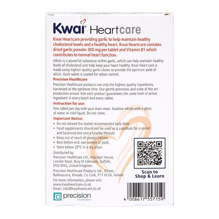 Kwai Heartcare One-a-Day 100 Tablets Garlic Supplements Holland&Barrett   