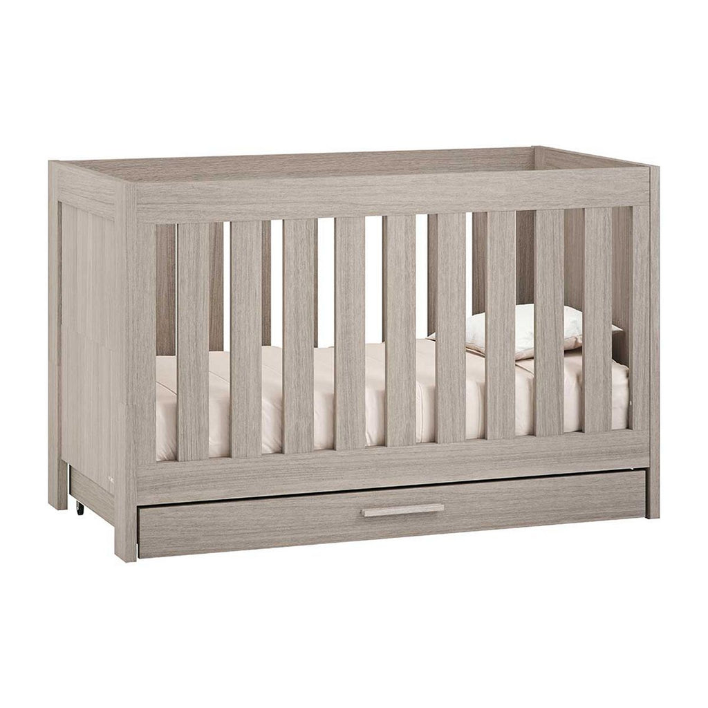 Venicci Forenzo Cot Bed with Underdrawer - Nordic White Oak