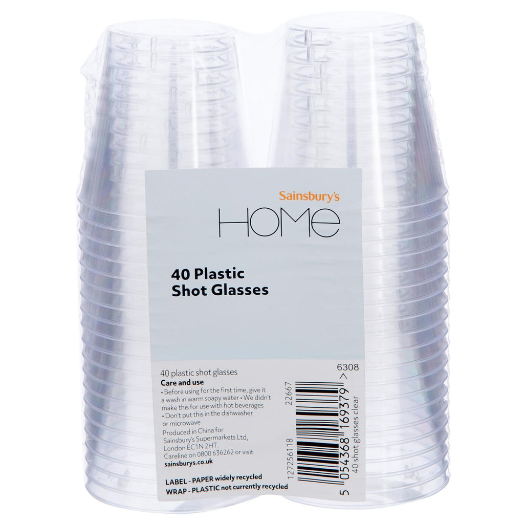 Sainsbury's Home Shot Glasses Clear 40pk