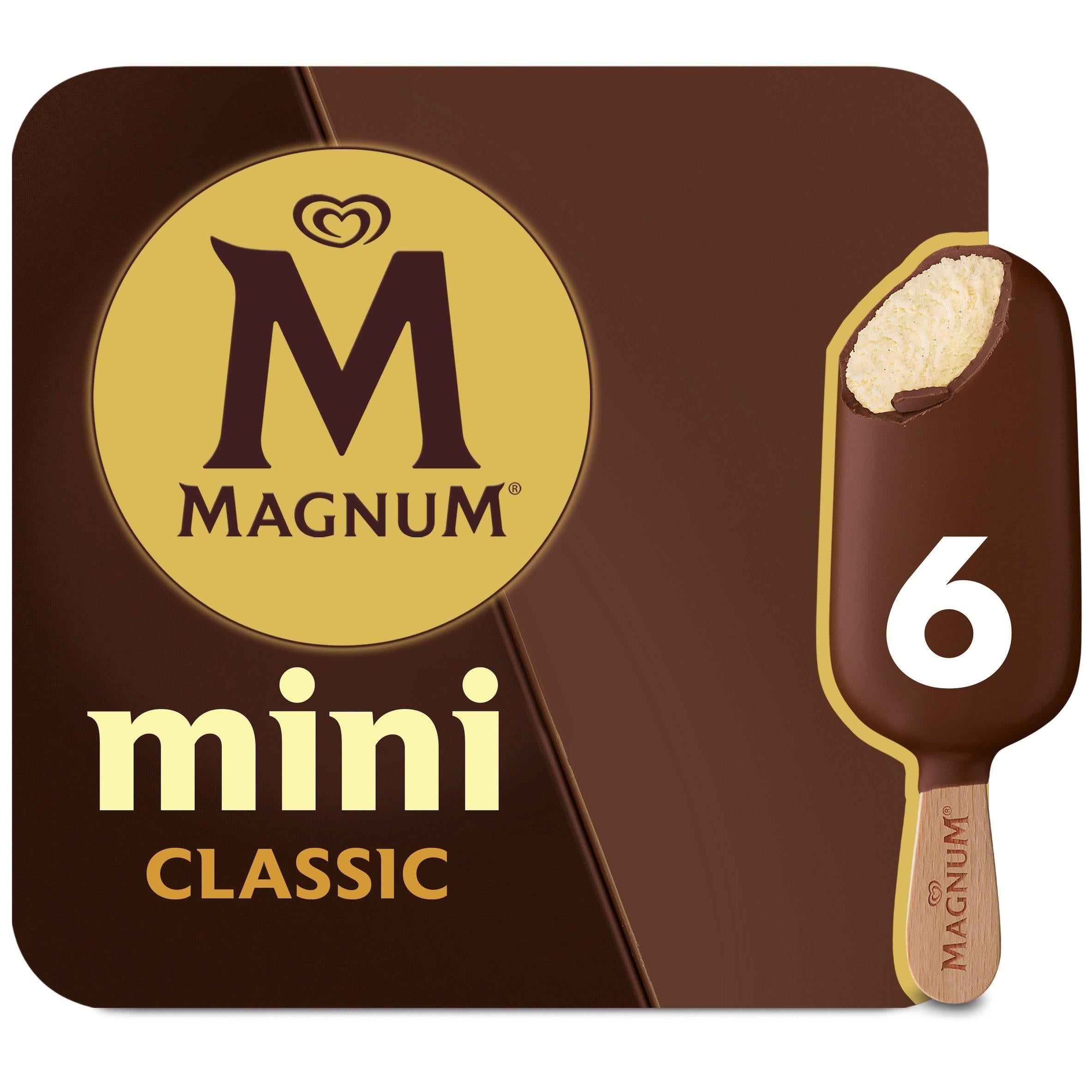 Magnum Mini Classic Chocolate Ice Cream Sticks 6x55ml GOODS Sainsburys   