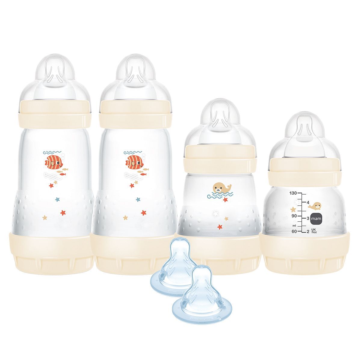 MAM Baby's First Bottle Set Including Anti Colic Self Sterilising Bottles and Bottle Teats - Shell Toys & Kid's Zone Boots   