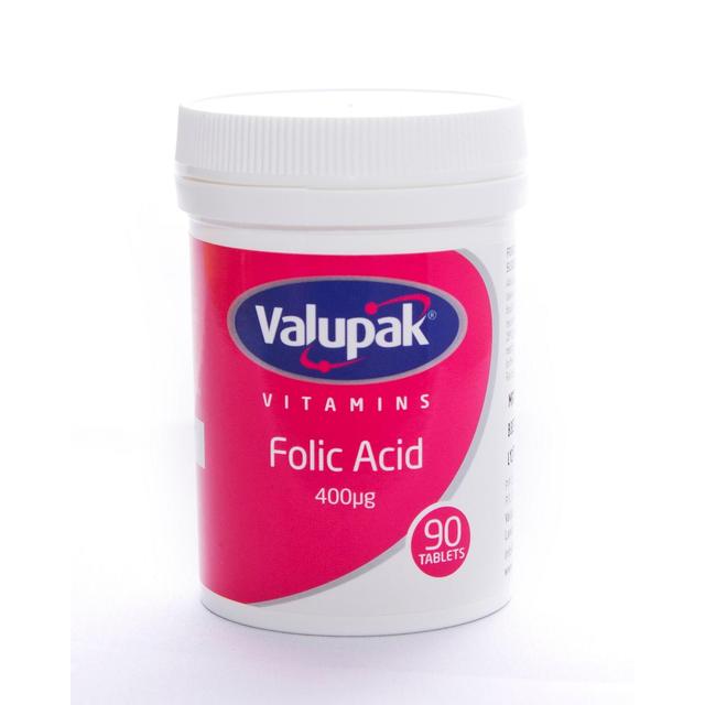 Valupak Vitamins Folic Acid Tablets 400ug    90 per pack