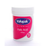 Valupak Vitamins Folic Acid Tablets 400ug    90 per pack GOODS M&S   