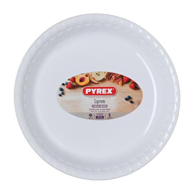 Pyrex Supreme Ceramic Pie Dish White 25cm