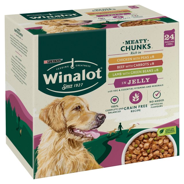 Winalot Meaty Chunks Mixed in Jelly Wet Dog Food    24 x 100g GOODS M&S   