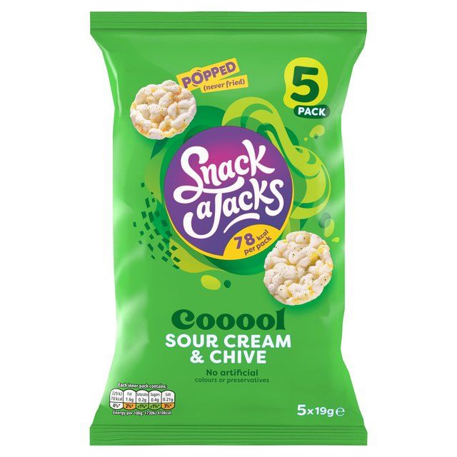 Snack a Jacks Sour Cream &amp; Chive Multipack Rice Cakes   5 per pack