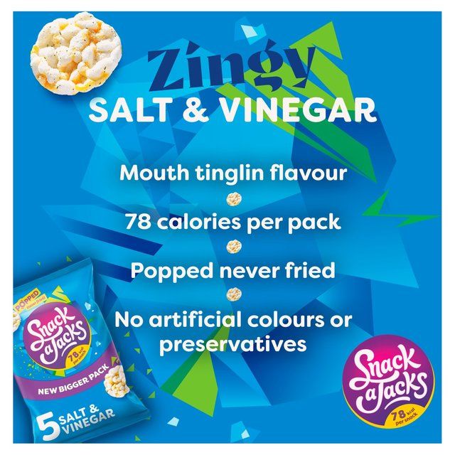 Snack a Jacks Salt &amp; Vinegar Multipack Rice Cakes   5 per pack