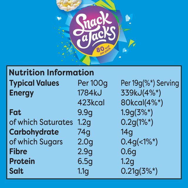 Snack a Jacks Salt &amp; Vinegar Multipack Rice Cakes   5 per pack