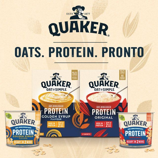 Quaker Oat So Simple Protein Porridge Cereal Pot Golden Syrup   63g