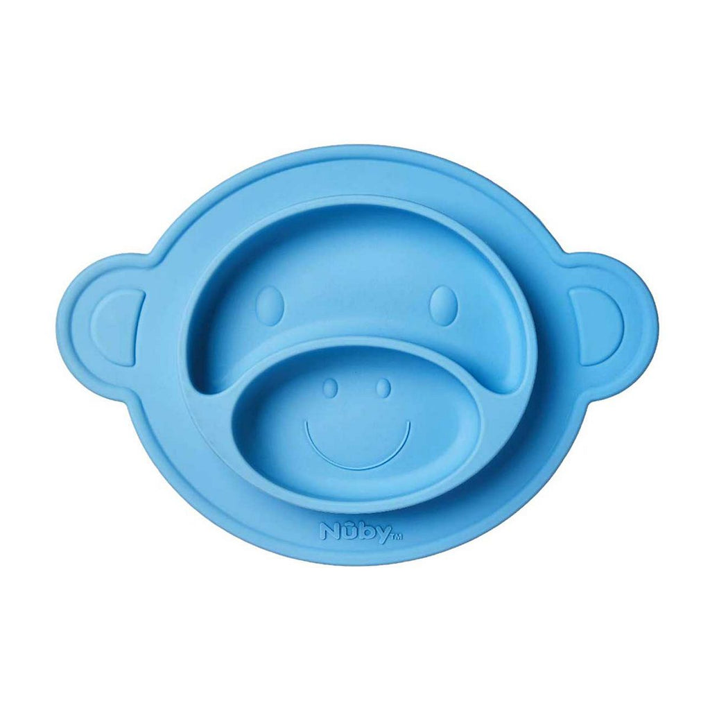 Nuby Monkey Mat Silicone Section Plate - Pink or Blue