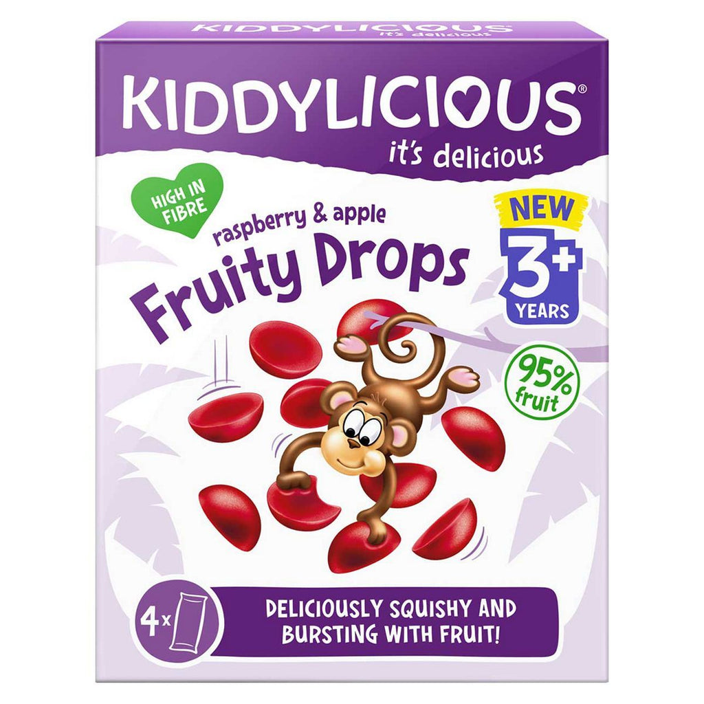 Kiddylicious Raspberry and Apple Fruity Drops 4x16g